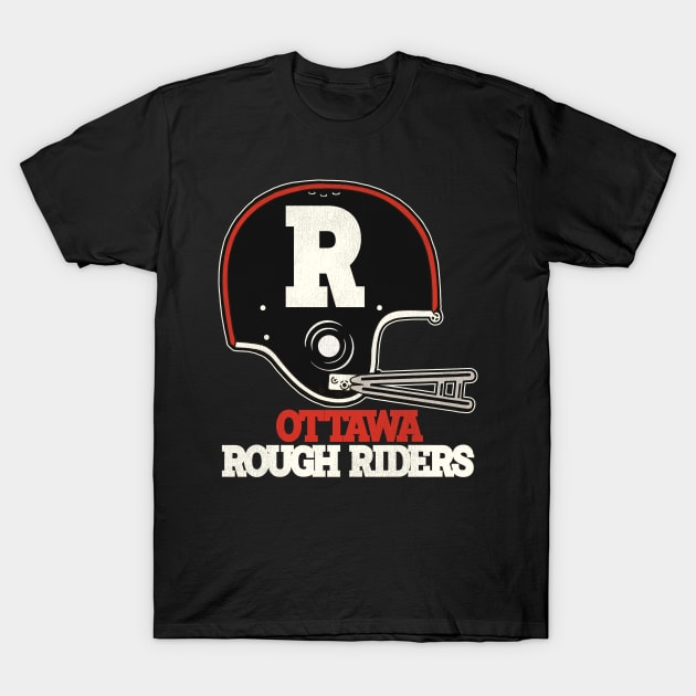 Defunct Ottawa Rough Riders Football Team Helmet T-Shirt by Defunctland